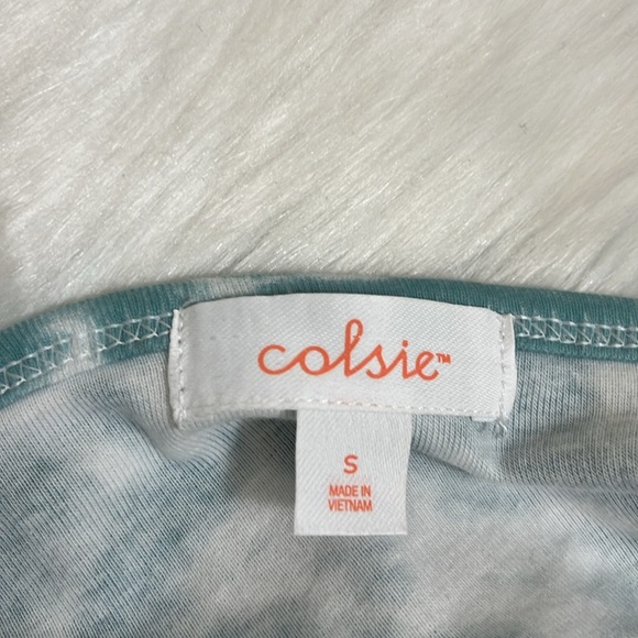 Colsie Blue Tie-Dye Bralette Cropped Tank Top - Picture 5 of 6